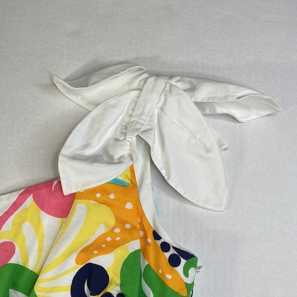 Lilly Pulitzer Resort White One Shoulder Dress Chiquita Bonita Size 4 - Picture 2 of 9